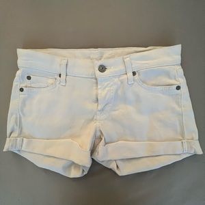 7 For All Mankind White Jean Shorts Size 25